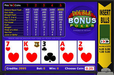 1 Hand Double Bonus Poker