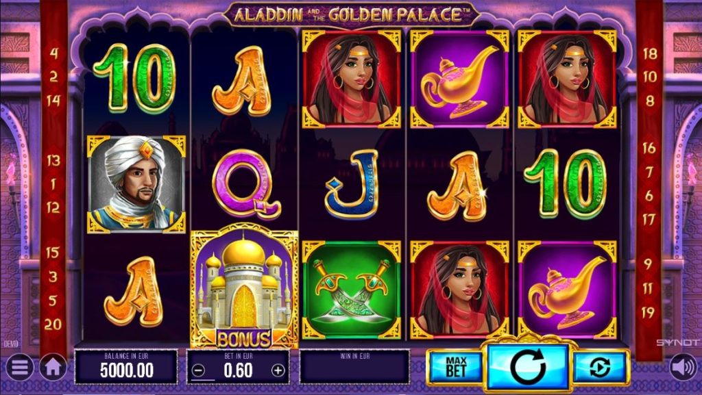 Aladdin And The Golden Palace theme and design
