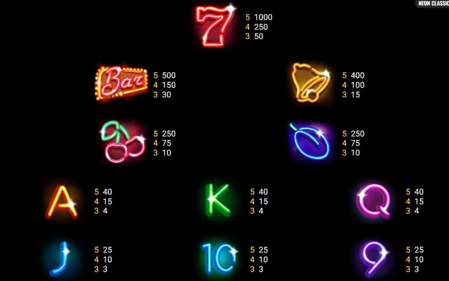 Neon Classic Symbols