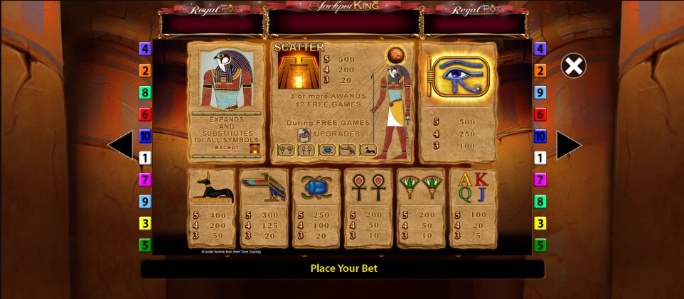 Eye Of Horus Jackpot King Simboluri