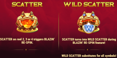 Blazin Bullfrog Scatter and Wild Scatter