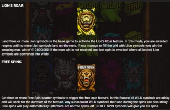 Born Wild Lion Roar and Free Spins