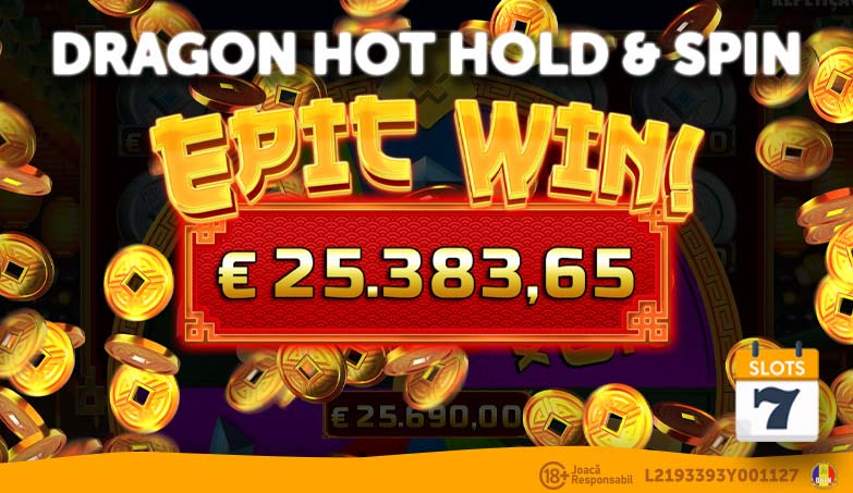 Câștig de €25.690 cu un pariu de €5 pe Dragon Hot Hold & Spin