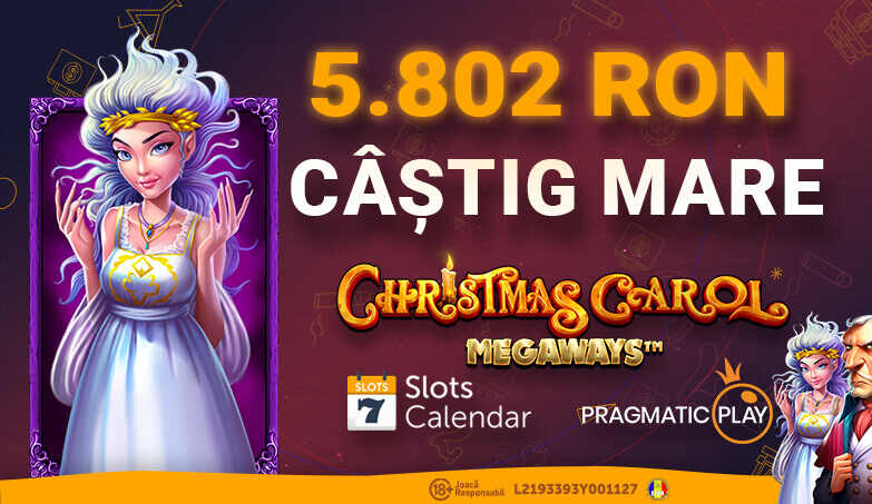 Câștig de 5.802 RON la Christmas Carol Megaways!