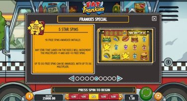 Fat Frankies 5 Star Spins