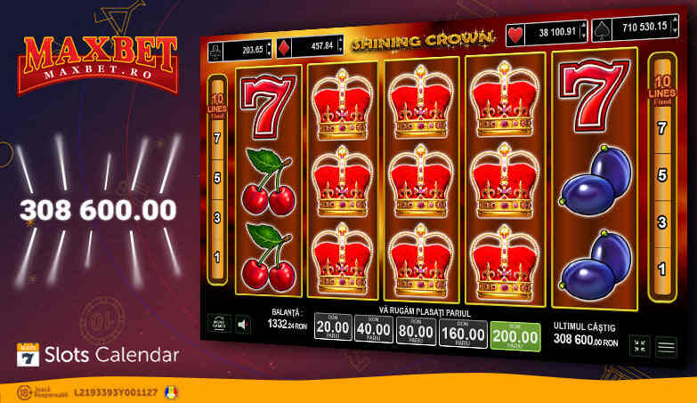 Câștig uriaș de 308.600,00 RON la MaxBet Cazino