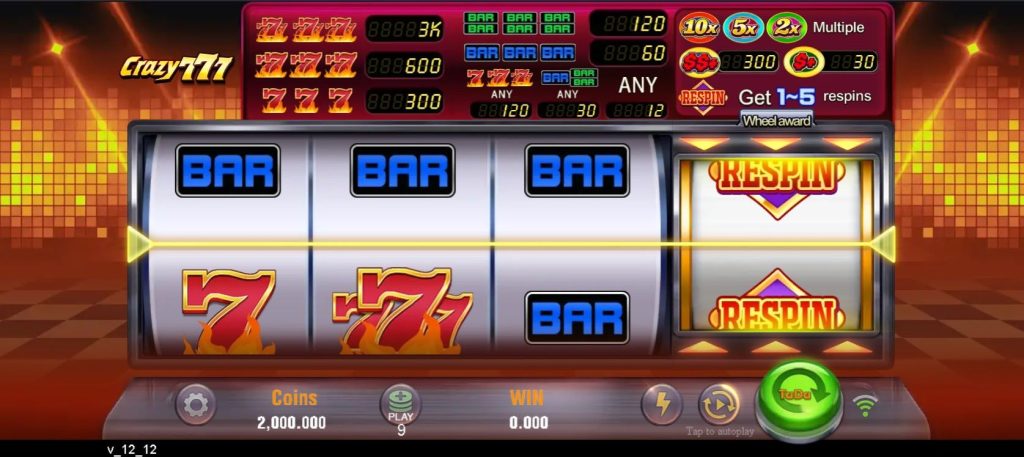 Crazy 777 theme and design