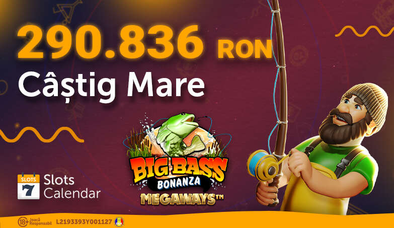 Câștig mare de 290.836 RON la Big Bass Bonanza Megaways!