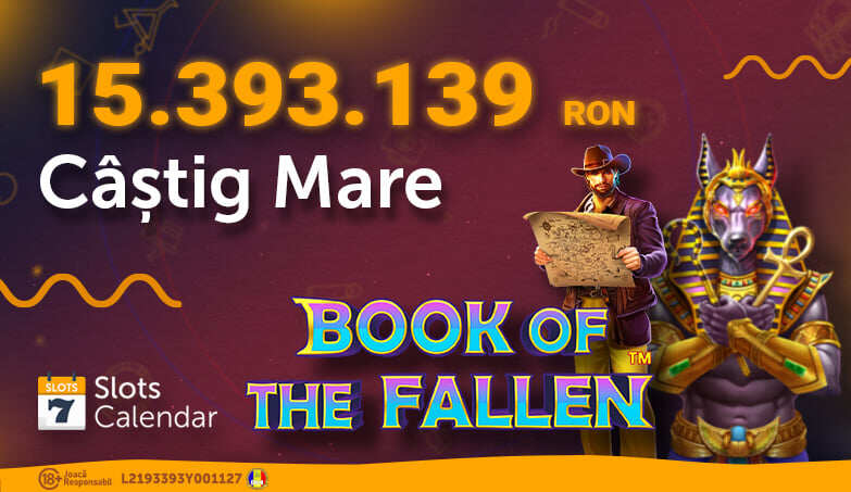 Câștig mare de 15.393.139 RON la Book of Fallen!