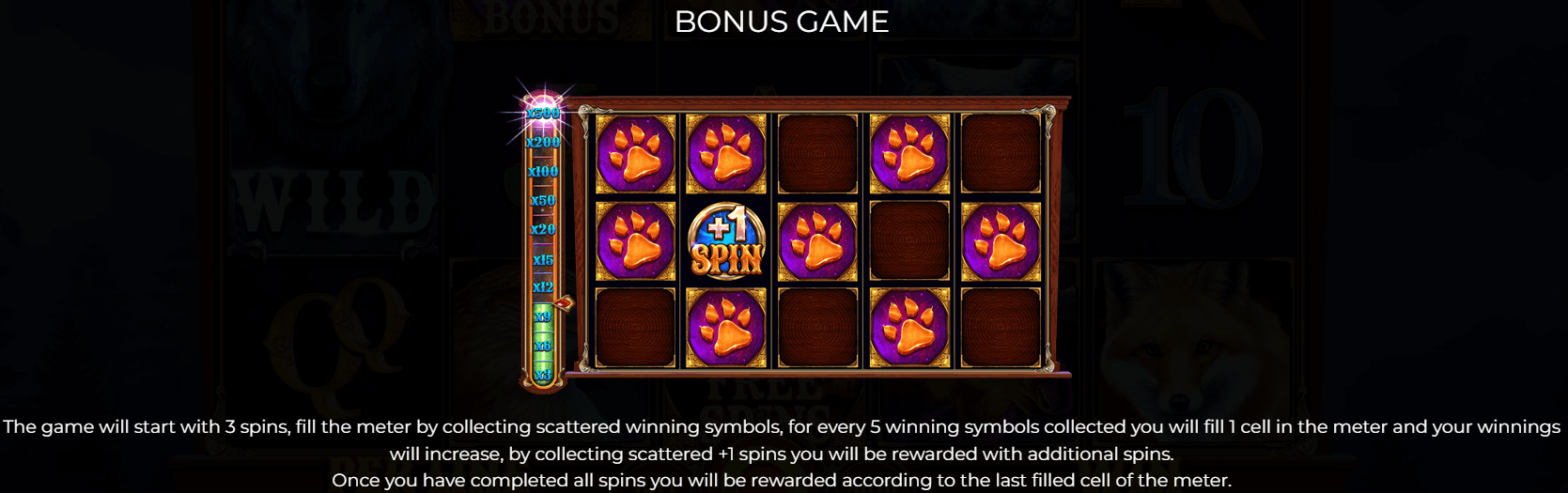 Dark Wolf Bonus Game