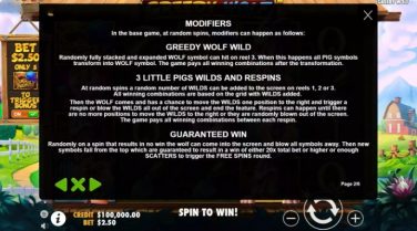 Greedy Wolf Greedy Wolf Wild + 3 Little Pigs Wilds ReSpins