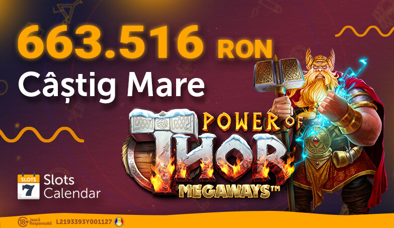Câștig mare de 663.516 RON la Power of Thor Megaways!