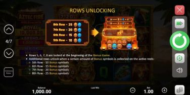 Aztec Fire Rows Unlocking