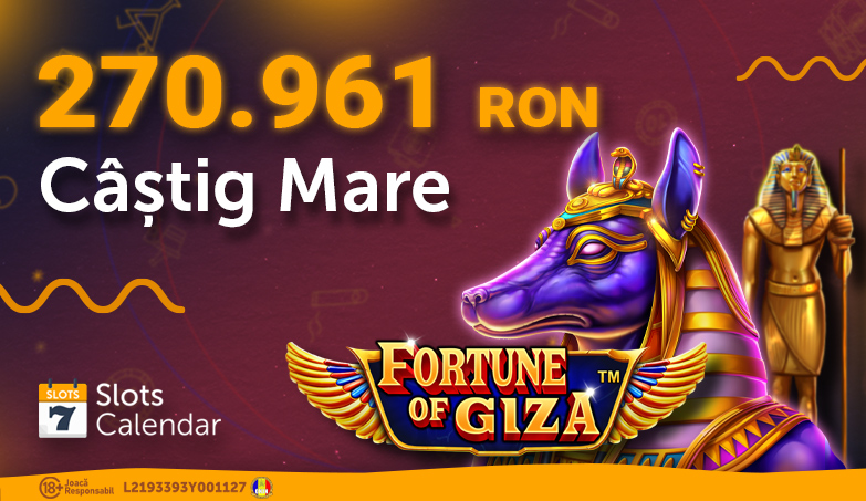 Câștig mare de 270.961 RON la Fortune of Giza!