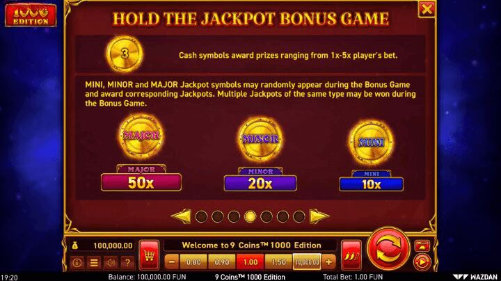9 Coins™ 1000 Edition Caracteristica bonus Jackpot