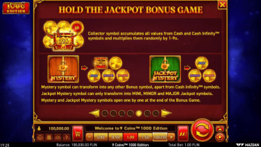 9 Coins™ 1000 Edition Caracteristica bonus Jackpot