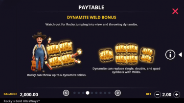 Rocky’s Gold Ultraways Dynamite Wild Bonus