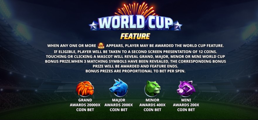 World Cup Gold Caracteristici Bonus