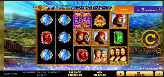 Quadruple Da Vinci Diamonds Jackpot Theme