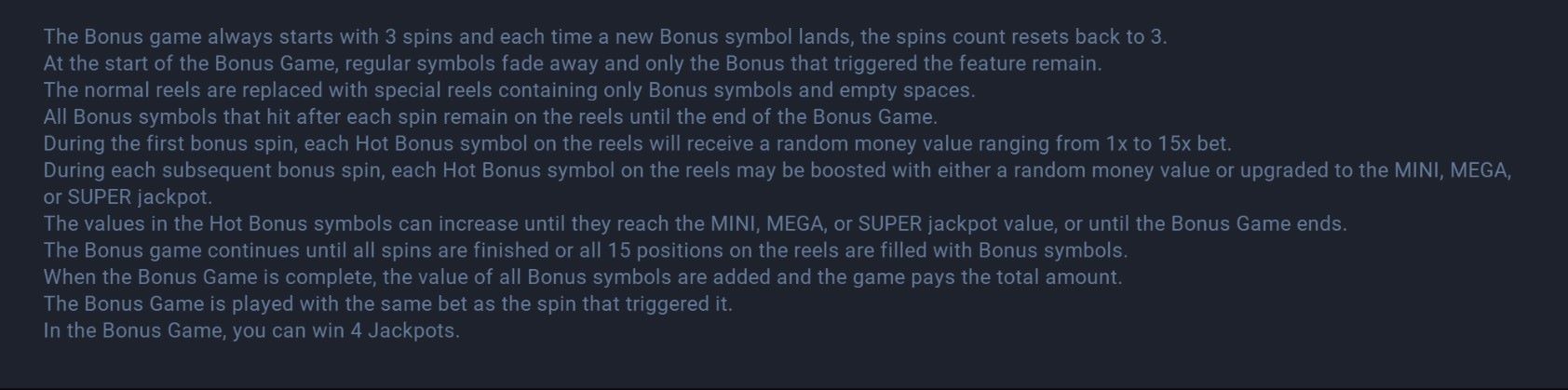 Hot Triple Sevens Hold & Win Bonus Game